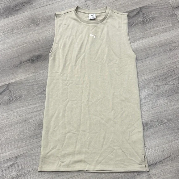 Puma Light Tan Beige Khaki Sleeveless Athletic Pullover Dress Women’s Small - Picture 2 of 11